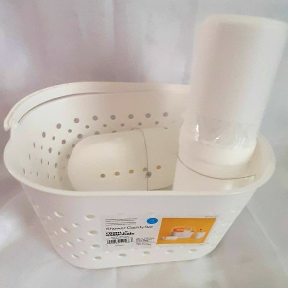 Room Essentials Other - Shower Organizer Dorm Camping Caddy Set, 3pc White Plastic